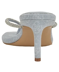 Guess Women's Mayan Rhinestone Thong Kitten Heel Sandals