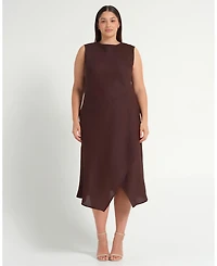 Estelle Women's Plus Nadia Linen Midi Dress