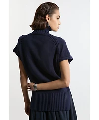 Karen Millen Women's High Neck Knitted Tunic Top