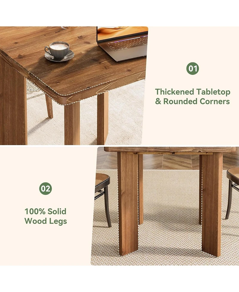 Tribesigns Solid Wood Square Dining Table, 31.5-Inch Farmhouse Small Kitchen Table