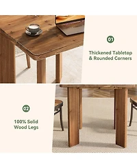 Tribesigns Solid Wood Square Dining Table, 31.5-Inch Farmhouse Small Kitchen Table
