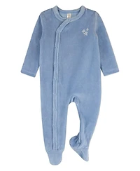 MeMoi Baby Boys "Star Cluster" Cotton-Rich Mini-Ribbed Velour Footie