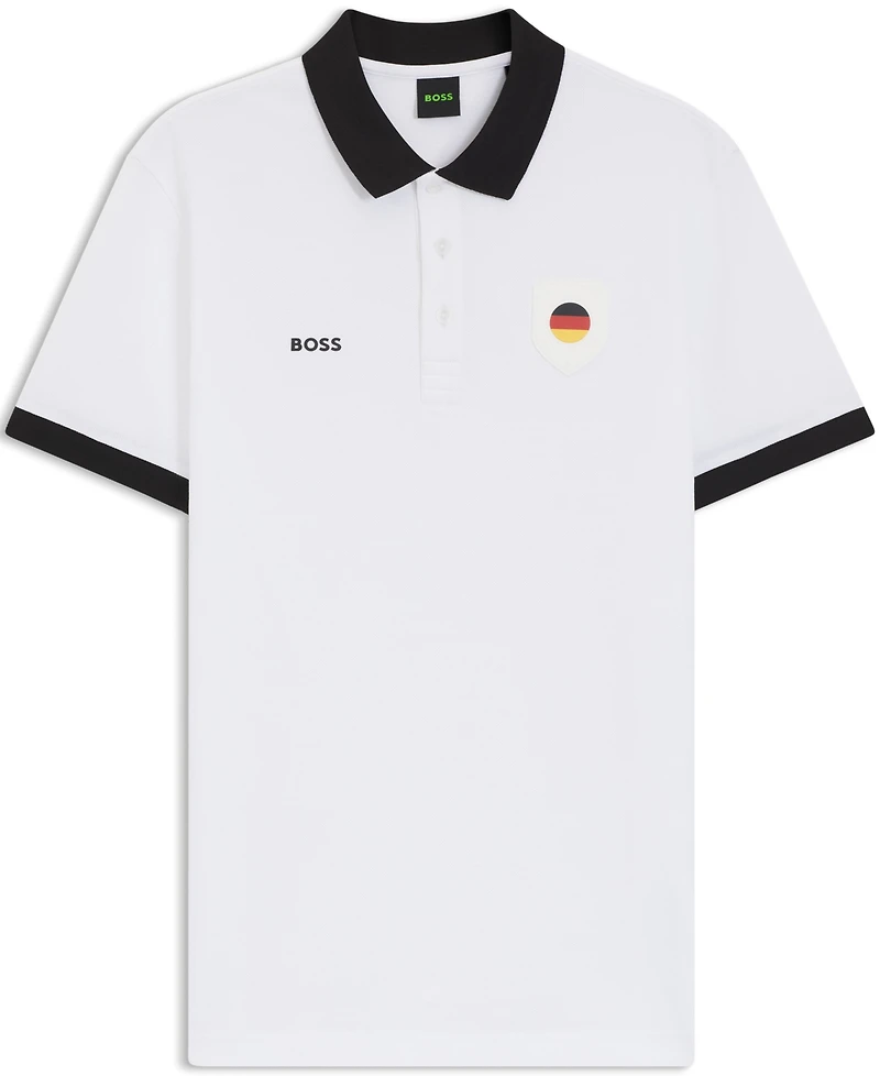 Boss by Hugo Men's Paddy Germany Country Flag Trim Polo Shirt