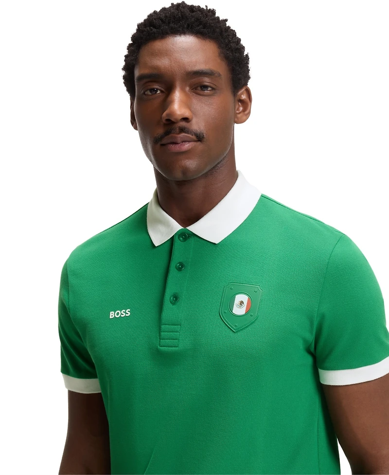 Boss by Hugo Men's Paddy Mexico Flag Trim Polo Shirt
