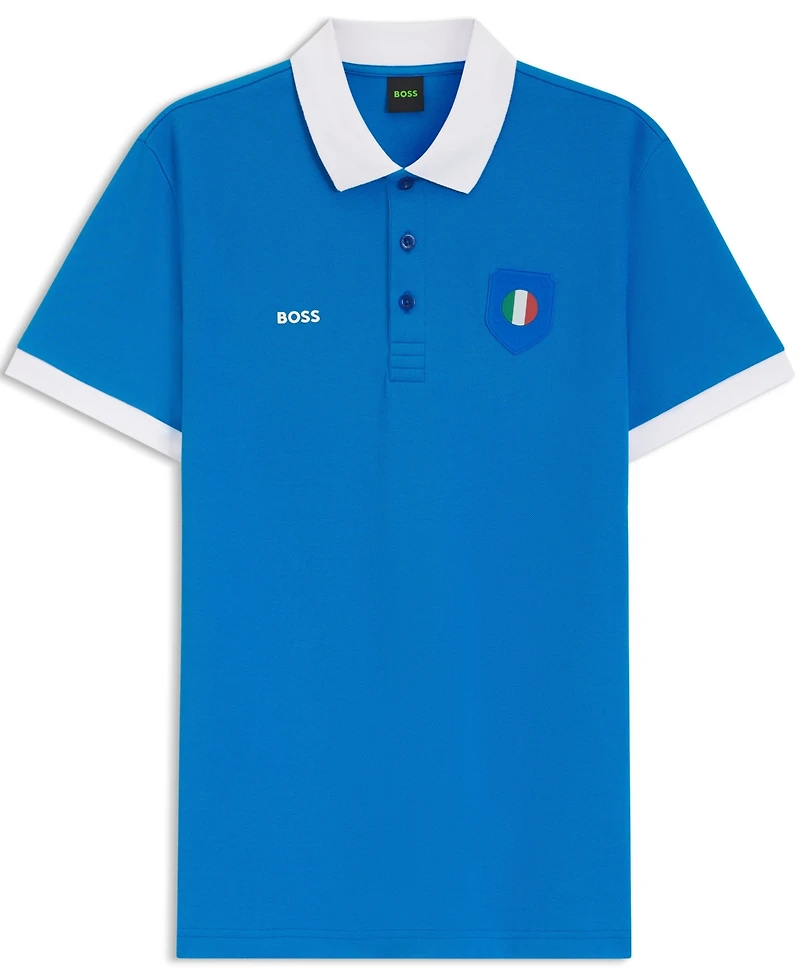 Boss by Hugo Men's Paddy Italy Country Flag Trim Polo Shirt