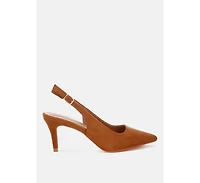 London Rag Women's Theobs Soft Microfiber Pointed Toe Slingbacks
