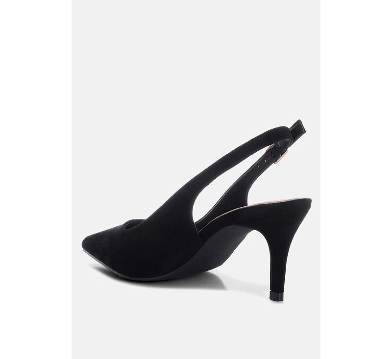 London Rag Women's Theobs Soft Microfiber Pointed Toe Slingbacks