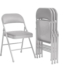 gaomon Folding Chairs 4 Pack With Padded Cushion and Back,Foldable Chair With Metal Frame Hold Up to 350 Pounds,Portable Folding Chair Suitable