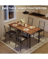 gaomon Dining Table Set for 2, Small Kitchen Table with Upholstered Chairs, Farmhouse Wood Dining Table Chairs for Kitchen Room, Small Spaces
