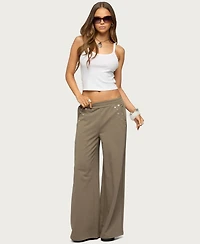 Edikted Women's Zania Iridescent Button Sweatpants
