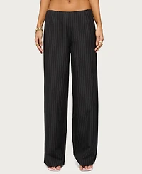 Edikted Women's Kerie Pinstripe Low Rise Pants