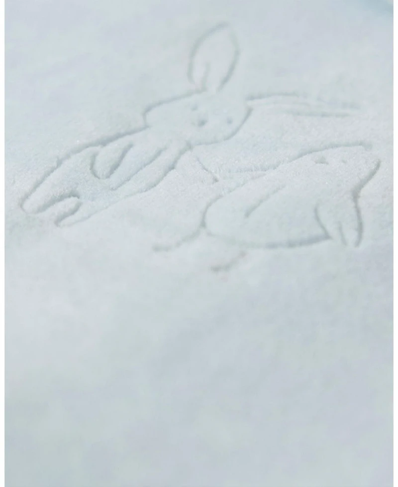 MeMoi Baby Girls "Bunny Meets Chick" Plush Embossed Cotton-Rich Velour Footie