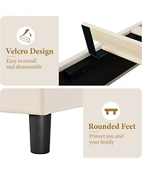 gaomon Bed Frame with Upholstered Headboard, Frame, Heavy-Duty Platform Strong Wood Slats
