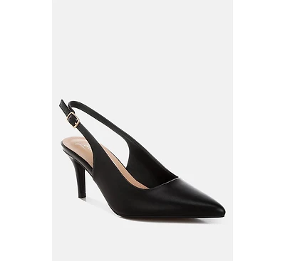 London Rag Women's Jaoba Pointed Toe Pin Buckle Slingbacks