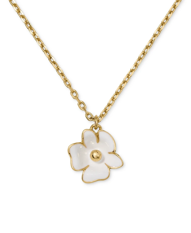 kate spade new york Golden Bloom Cubic Zirconia Flower Pendant Necklace