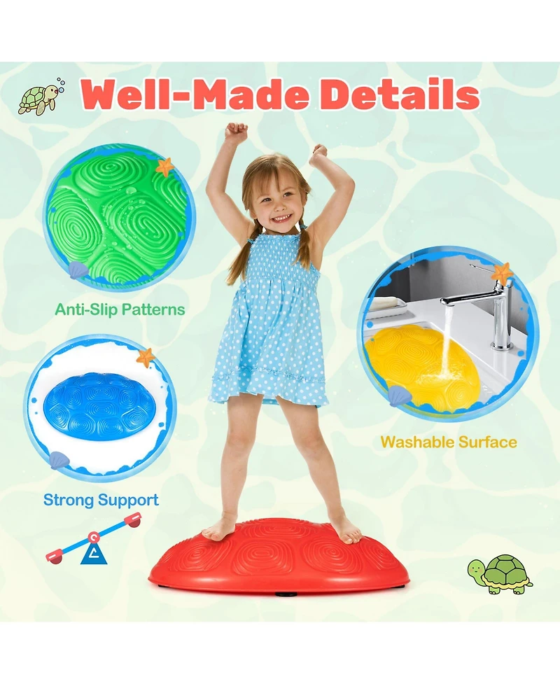 Slickblue Stepping Stones for Kids 8 Pcs Non-Slip Toddler Stepping Stones Balance Sensory Toys