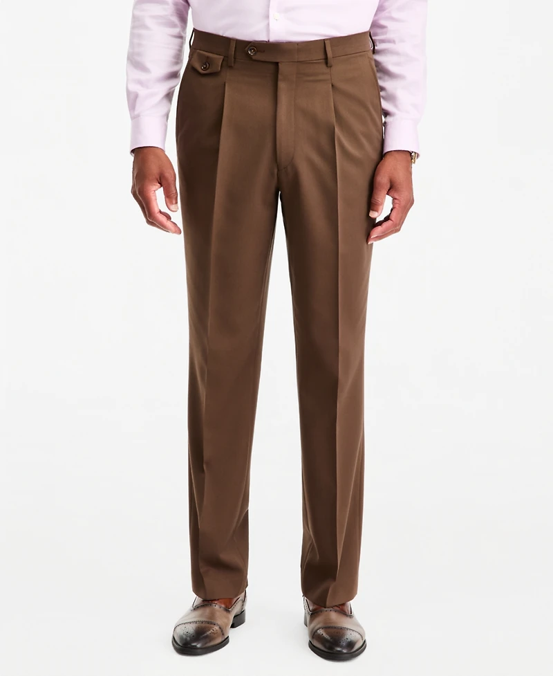Tayion Collection Men's Classic-Fit Medium Brown Suit Separate Pants