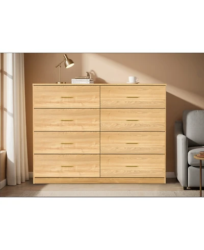 Flynama 5 Drawer Mid Century Modern Dresser Space Saving Cabinet for Entryway Home Furniture