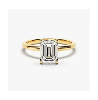 Dloria Valentina Moissanite 3 ct. t.w. Emerald Cut Solitaire Ring Gold Vermeil