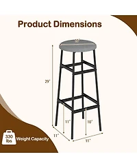 Gymax Bar Stools Set of w/ Sturdy Metal Frame and Footrest for Kitchen Island