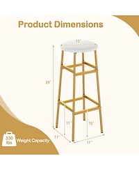 Gymax Bar Stools Set of w/ Sturdy Metal Frame and Footrest for Kitchen Island