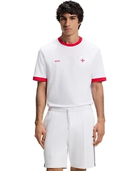 Boss by Hugo Men's Stretch-Cotton England Country Flag Logo T-Shirt