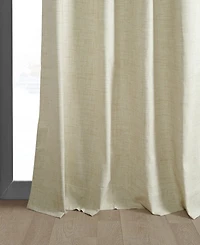 Half Price Drapes Natural Light Beige Grommet Thermal Cross Linen Weave Blackout Curtain