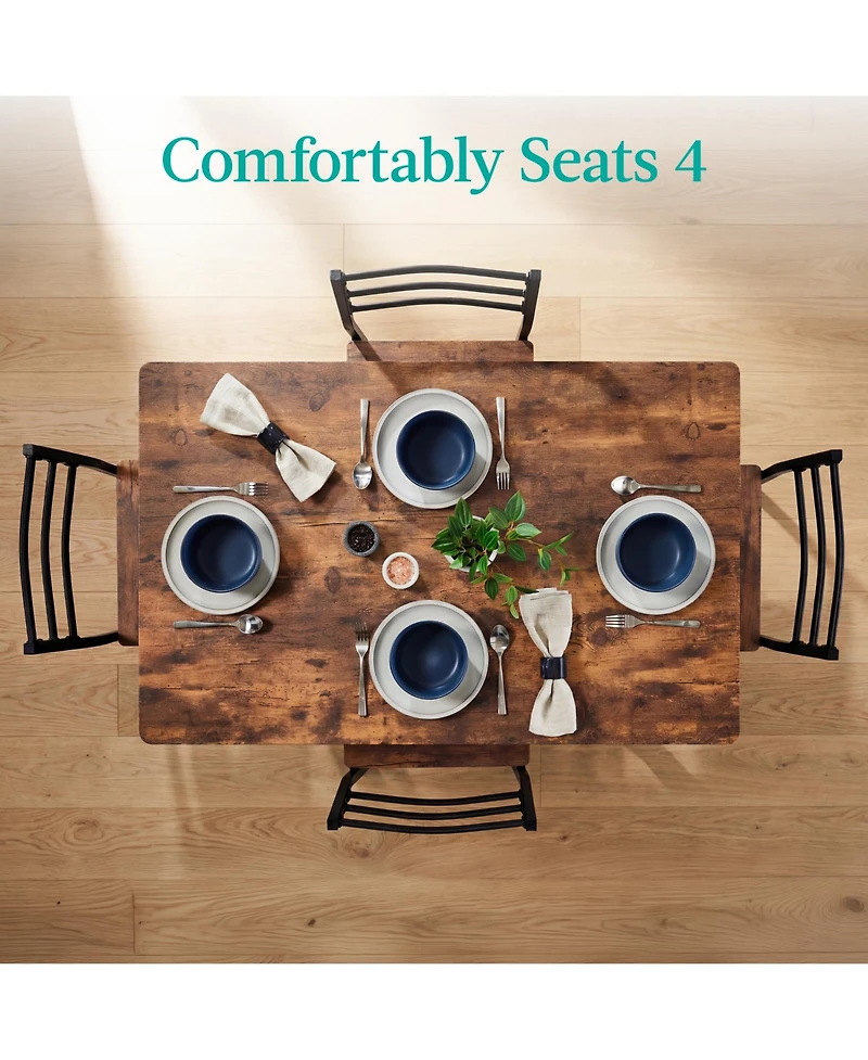 Best Choice Products 5-Piece Modern Dining Set, Kitchen Table W/ 4 Matching Chairs and Storage Rack