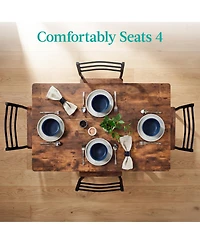 Best Choice Products 5-Piece Modern Dining Set, Kitchen Table W/ 4 Matching Chairs and Storage Rack