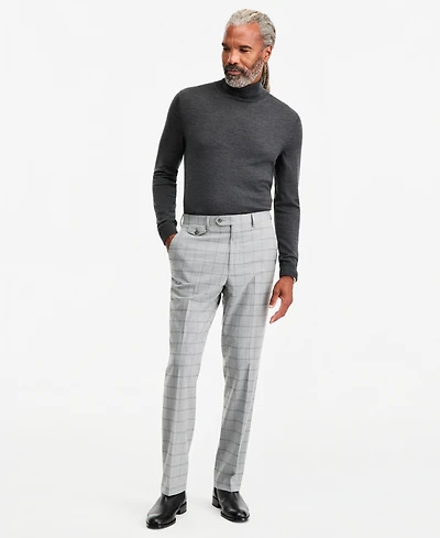 Tayion Collection Men's Classic-Fit Gray & Black Check Suit Separate Pants