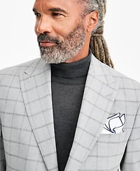 Tayion Collection Men's Classic-Fit Gray & Black Check Suit Separate Jacket
