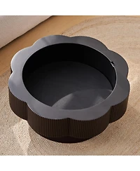 Rainsken Flower Shaped Coffee Table, 31.5" Modern Wood Center Table with Storage for Living Room