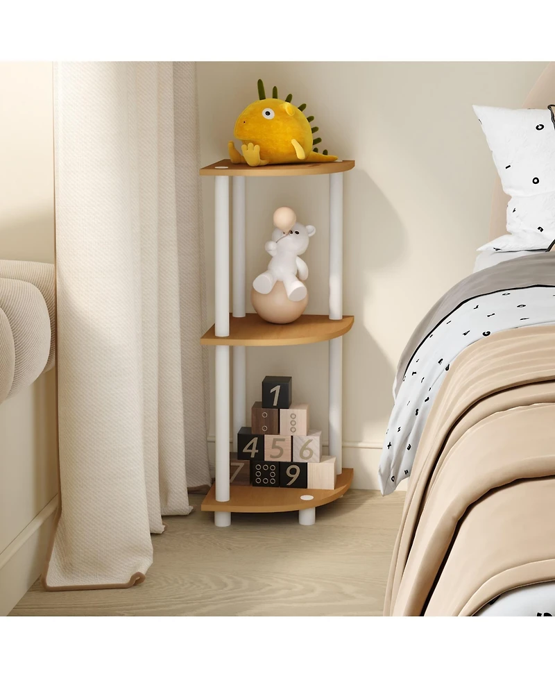 Homlux 3 Tier Decorative Corner Bookshelf Display Rack