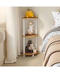 Homlux 3 Tier Decorative Corner Bookshelf Display Rack