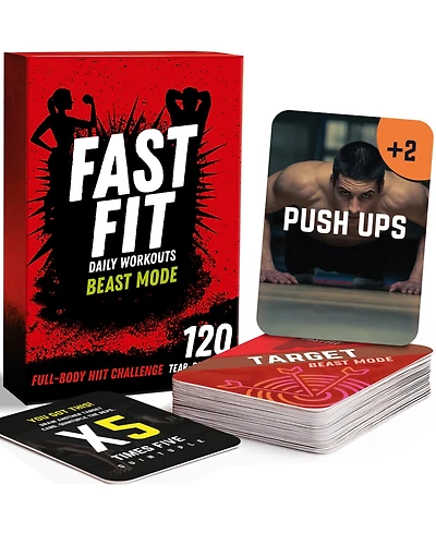 Quokka Fast Fit Mode Workout Cards — 120 Tear Resistant Hiit Fitness Deck