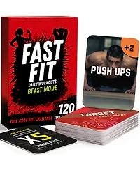 Quokka Fast Fit Mode Workout Cards — 120 Tear Resistant Hiit Fitness Deck