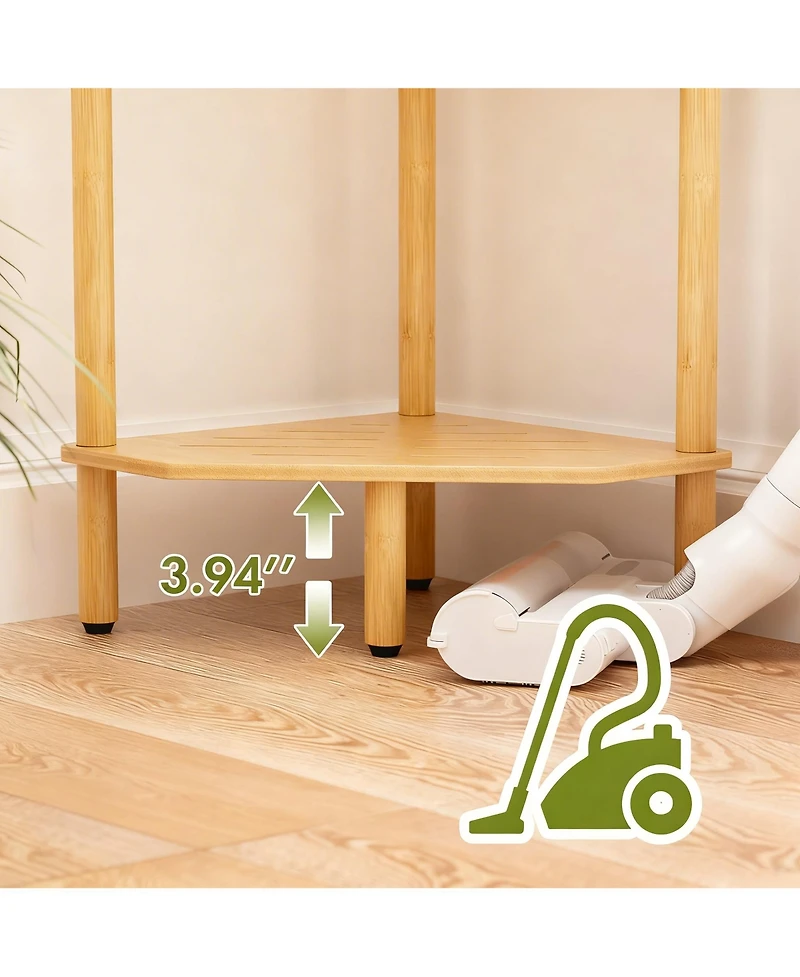 Yigii Corner Shelf Stand Storage Organizer for Bathroom Kitchen Bedroom