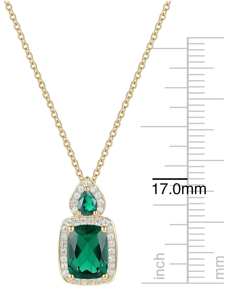 Macy's Amethyst (1-3/8 ct. t.w.) & Lab Grown White Sapphire (1/5 Pendant Necklace 14k Gold Over Sterling Silver (Also Available