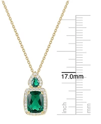 Macy's Amethyst (1-3/8 ct. t.w.) & Lab Grown White Sapphire (1/5 Pendant Necklace 14k Gold Over Sterling Silver (Also Available