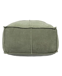 Storied Home Square 24" Cotton Pouf with Piped Detail