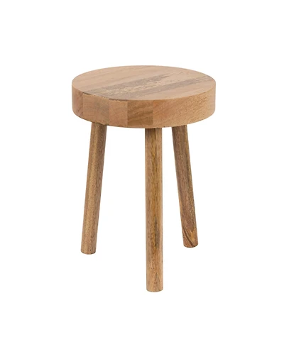Storied Home 13" Mango Wood Round Stool