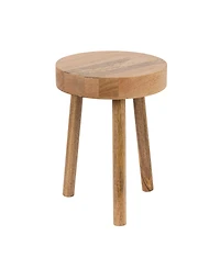 Storied Home 13" Mango Wood Round Stool