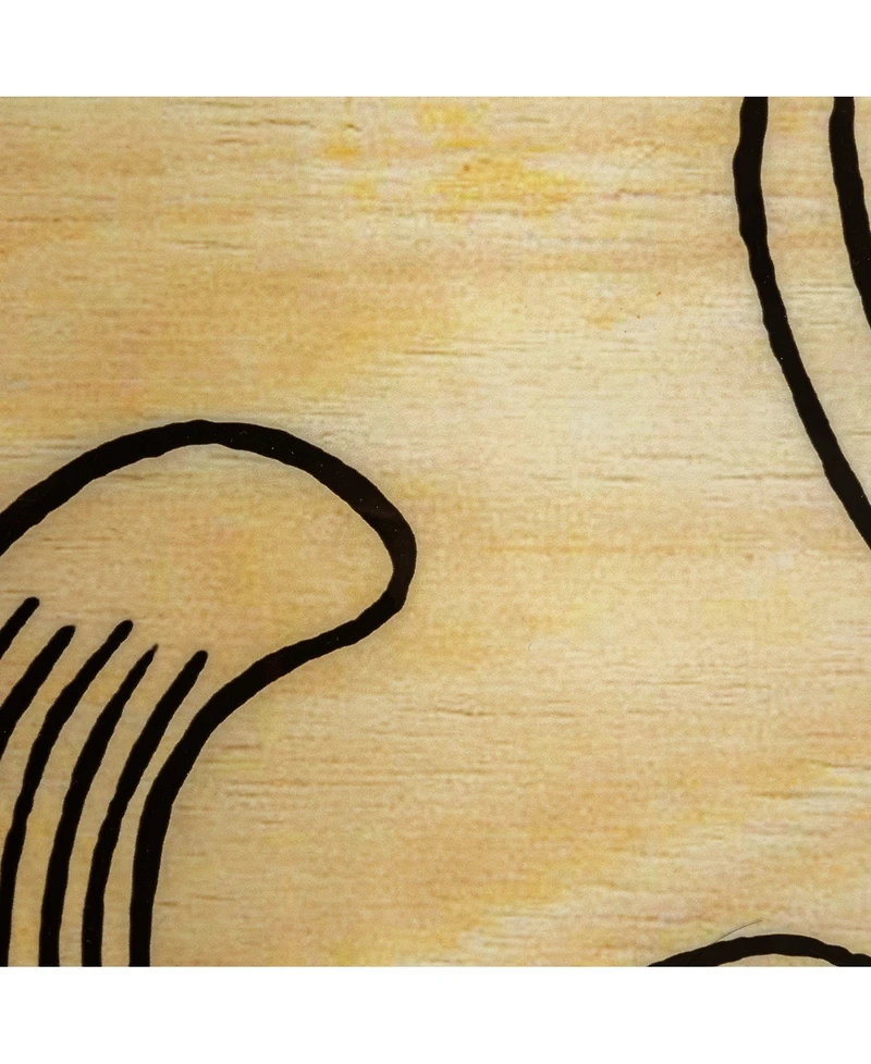 Storied Home 47" Wood Sea Waves Surfboard Oval Coffee Table