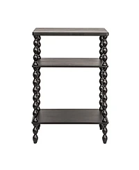 Storied Home Bobbin Leg 20" Wood Rectangle Accent Table