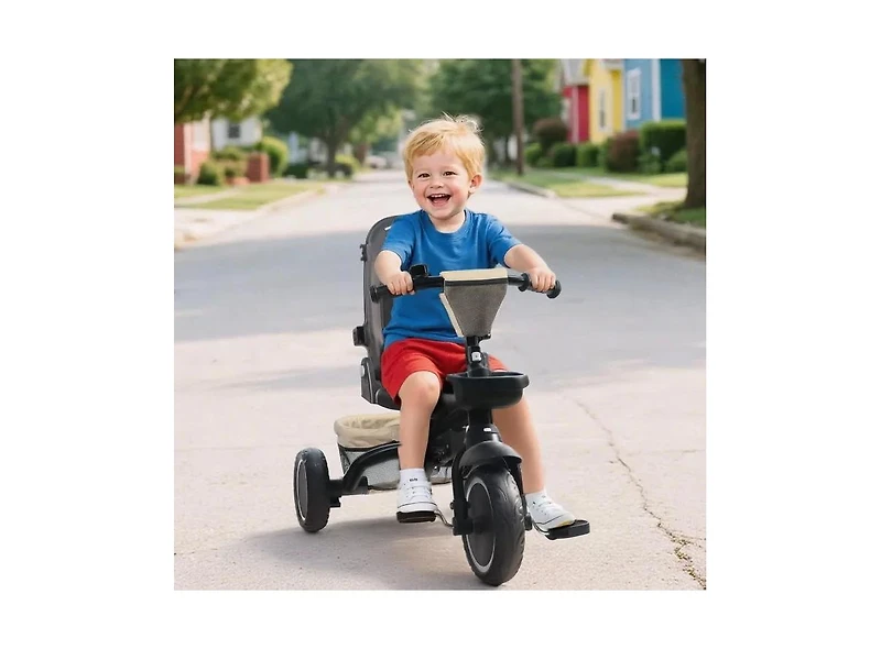 Kinder King 8-in-1 Folding Kids Tricycle Stroller with Adjustable Push Handle, Convertible Toddler