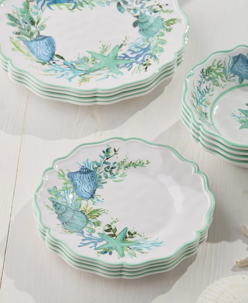 Certified International Sea Glass Melamine Salad Plate, Set of 4