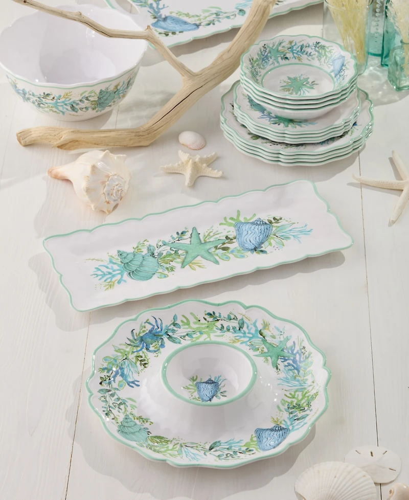 Certified International Sea Glass Chip-and-Dip Tray and Rectangular Platter, 2-Pc. Set