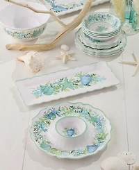 Certified International Sea Glass Chip-and-Dip Tray and Rectangular Platter, 2-Pc. Set