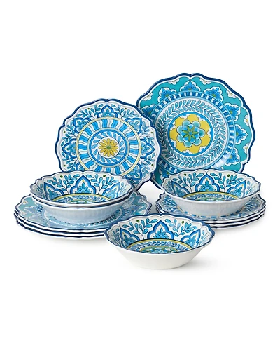 Certified International Melamine 12-Piece Dinnerware Set, Service for 4