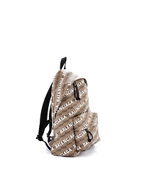 Pre-Owned Balenciaga Signature Backpack Bb Logo Coated Canvas
